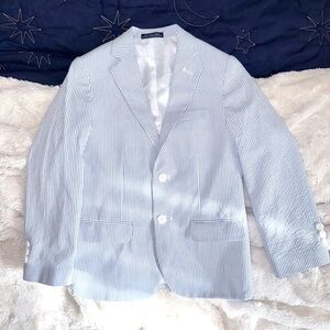 Izod Light Blue Seersucker Pinstripe Blazer